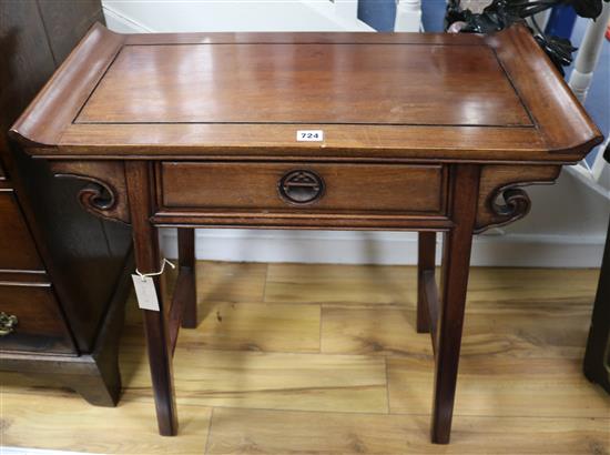 A Chinese hardwood altar table, W.74cm